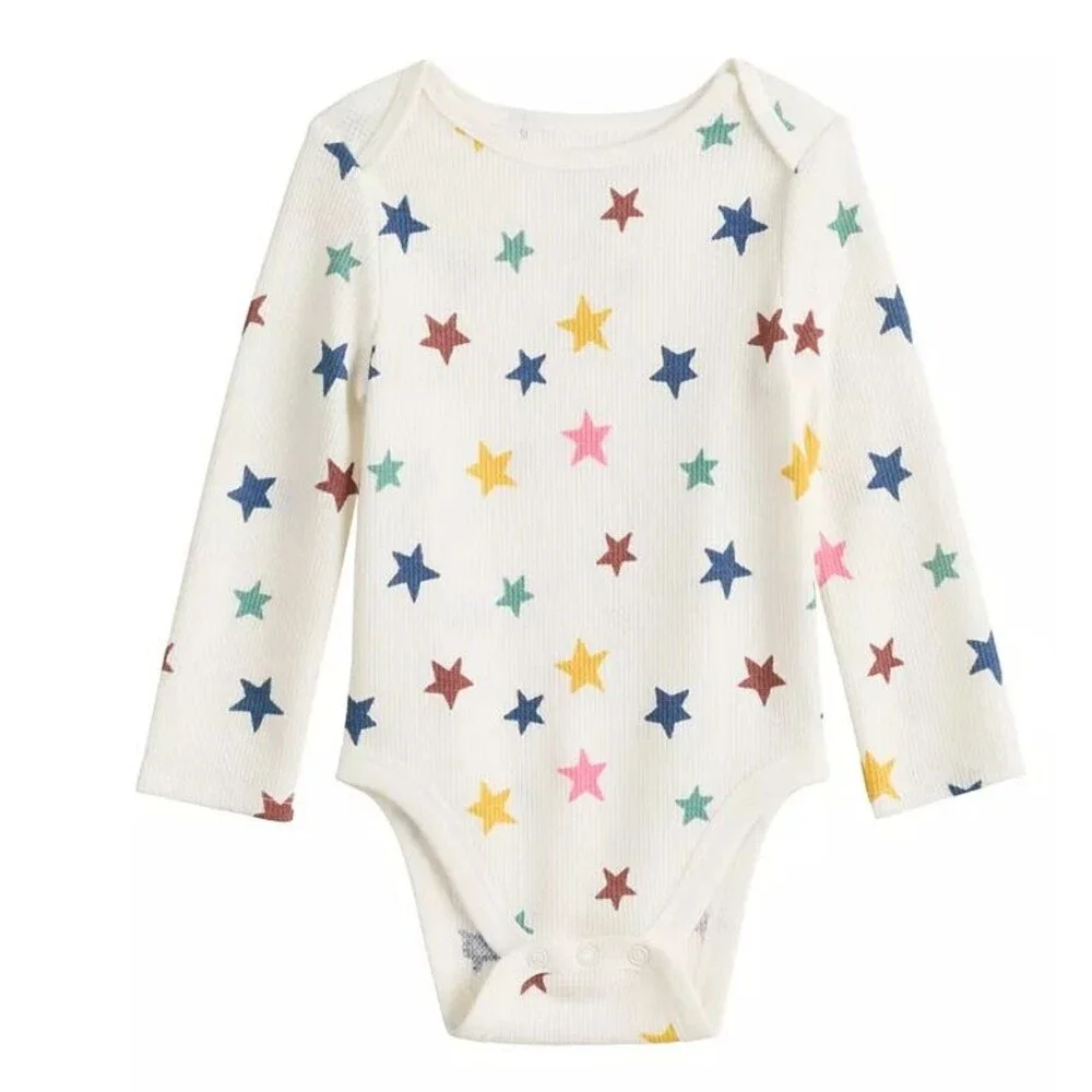 Baby Size 3 Month Bodysuit Jumping Beans Stars Long Sleeve Crew neck